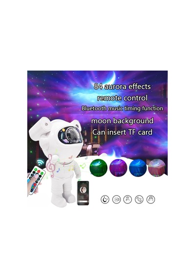 Astronaut Speaker Projector Lamp Bluetooth Speaker Stickerlı Kumandalı Astronot Model Gece Lambası Beyaz