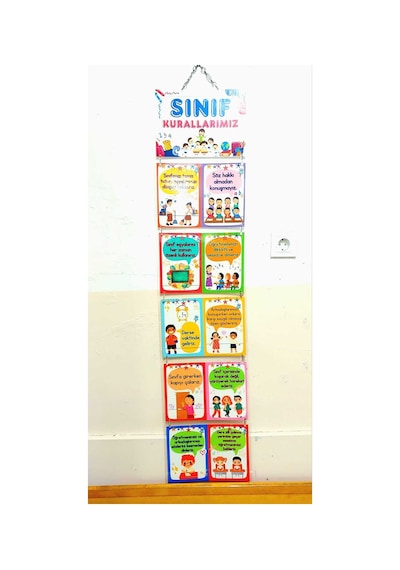 Sınıf Kuralları Afişi Okul Ve Sınıflar İçin Özelleştirilebilir Pvc Kaplı 6 Parça Afiş 30 130 Cm