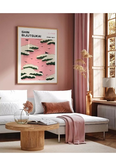 Çerçevesiz Poster Shin Bijutsukai Pembe Gökyüzü
