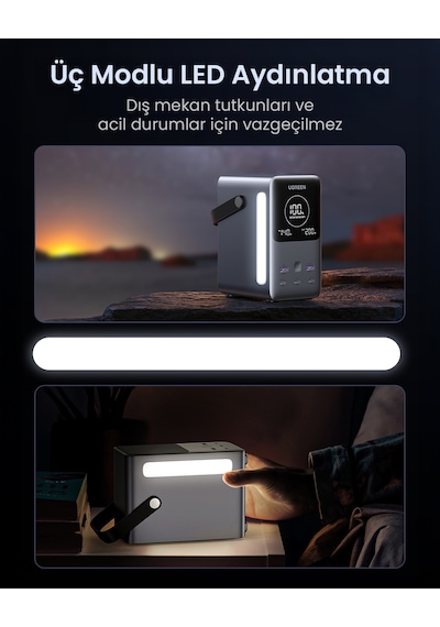 Ugreen 48.000 Mah 300w 5 Portlu Şarj İstasyonu 3xusb-c, 2xusb-a, Uzay Grisi, 25286