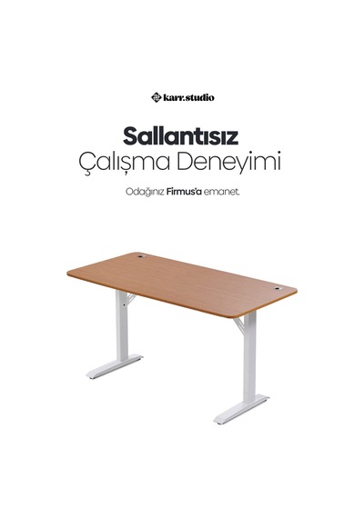 Firmus Dayanıklı Çalışma Masası - 180x80 - Bambu Bambu - Beyaz