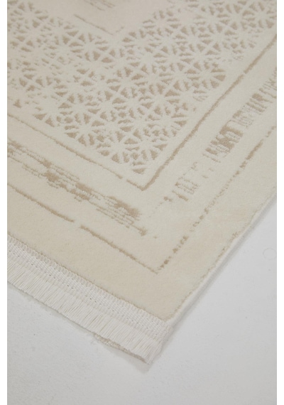Çam Halı Lizbon 4503 Vizon Enti Halı Modern Eskitme Desenli Makine Halısı