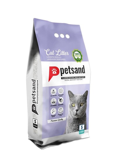 Petsand Lavanta Kokulu Topaklaşan Bentonit Kedi Kumu 5 L