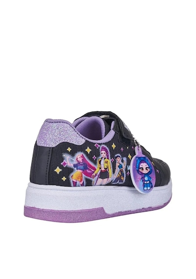 Zacoz Hunter Huntrix Çizim Baskılı Kız Çocuk Spor Ayakkabısı Sneaker Siyah - Lila