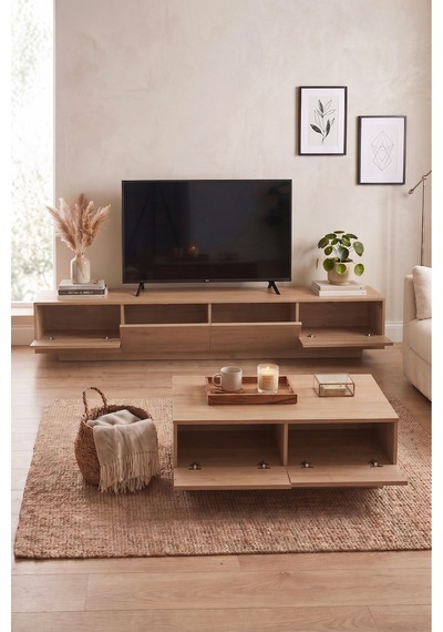 Yurudesign Yoda 200cm Tv Ünitesi Orta Sehpa 2'li Set Sepet Yd26-s Diğer