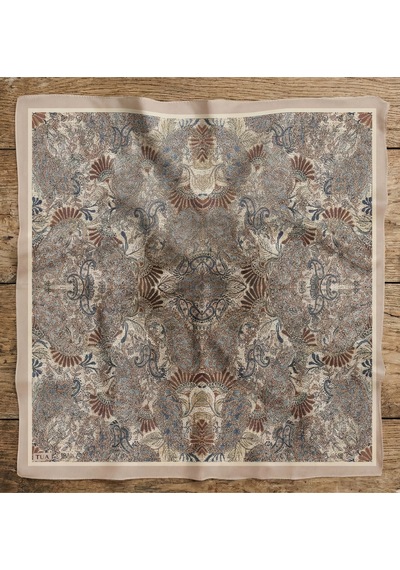 Efsun Desen 90x90cm Eşarp/fular Krem