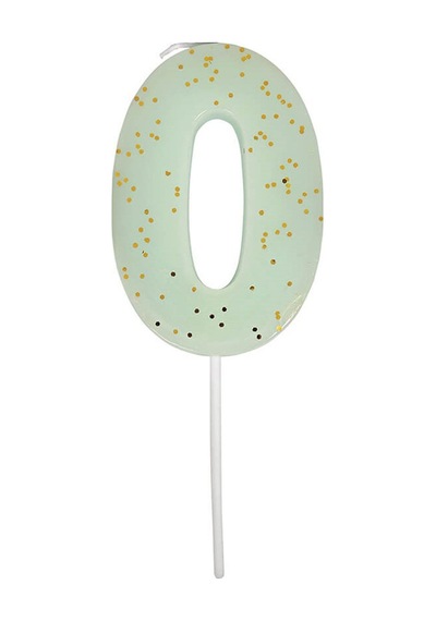 Meri Meri - Mint Number 0 Candle - 0 Numara Mint Mum
