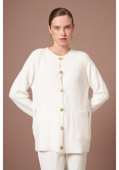 Ftz Women Kadın Angora Hırka Ekru 25259 Ekru