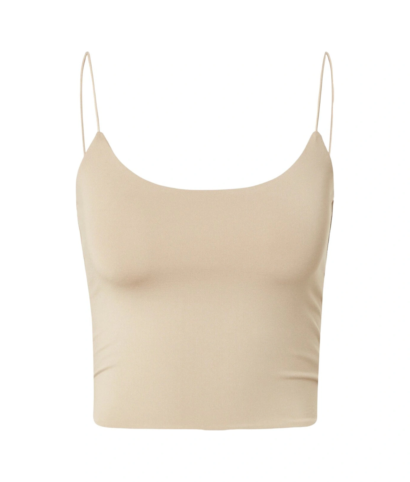 Mamayaga Kadın Askılı Spor Şık U Yaka Crop Top Curve Büstiyer Bluz Vizon