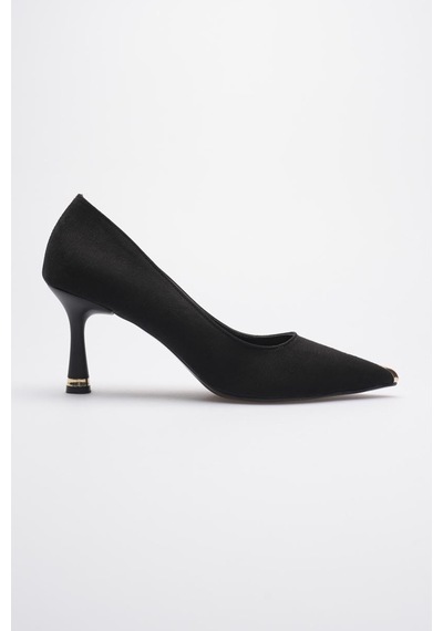 Esatsani Siyah Süet Sivri Burun 8 Cm Topuklu Gold Burunluk Detaylı More Stiletto Kadın Ayakkabı Siyah Süet Esatsani Siyah Süet Sivri Burun 8 Cm Topuklu Gold Burunluk Detaylı More Stiletto Kadın Ayakkabı Siyah Süet