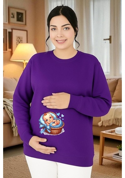 Benroma Baskılı Hamile Sweatshırt