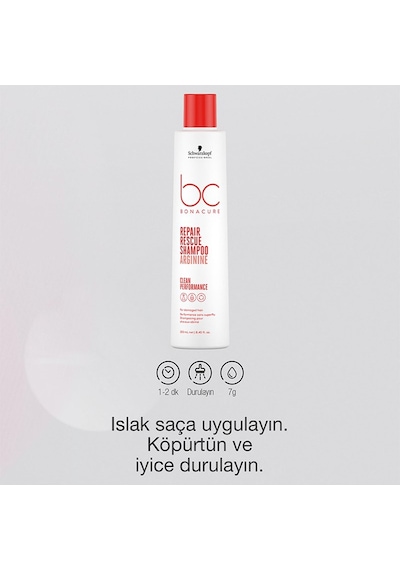 Bc Bonacure Repair Rescue Tek Adımda Saçı Güçlendirirerek Yeniden Yapılandırıcı Şampuan 250ml