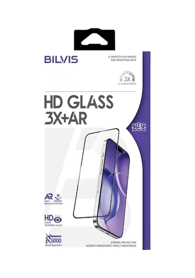 Mey İthalat Apple iPhone Uyumlu 16 Pro Max Bilvis 3x Ar Hd Cam Ekran Koruyucu - Siyah