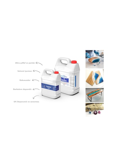 Ultra Şeffaf Döküm Tipi Kristal Clear Epoksi Reçine 25 Kg Set