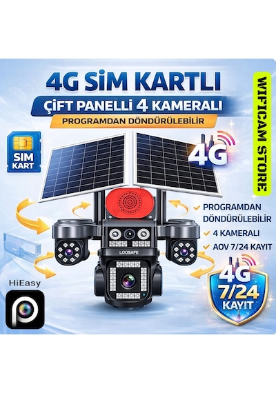 4 Kameralı 3ü Motorlu 4g Solar Kamera Hieasy Yazılım
