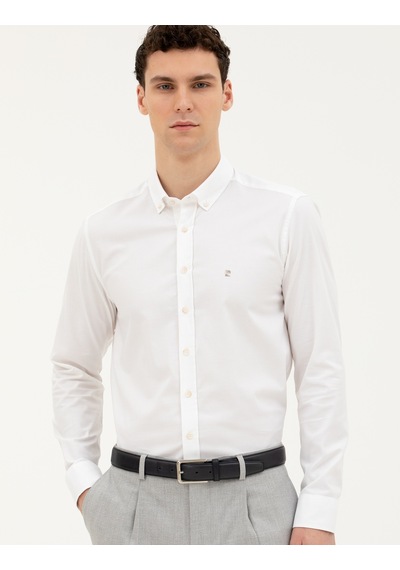 Pierre Cardin Erkek Beyaz Gömlek Desenli 50284872-vr013 Beyaz