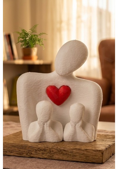Minimalist Aile Biblosu Modern Dekoratif Anne Ve Çocuklar Heykeli Beyaz Aile - Anne Ve Çocuklar - 858690790