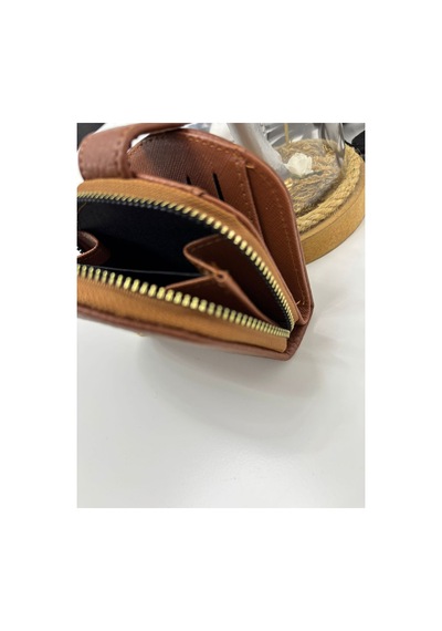 Store Çok Bölmeli Kadın Şık El Çantası Cüzdan Kahverengi