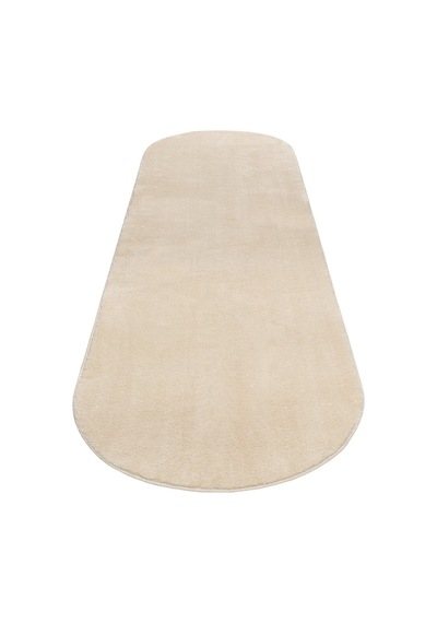 Vl Comfort Düz Saçaklı Peluş Düz Yolluk Bej Oval Vizon Saçaksız