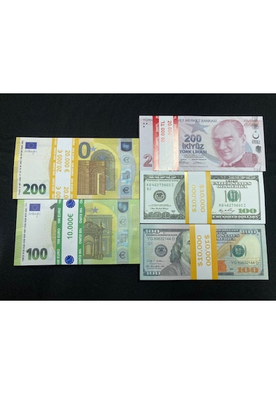 500 Adet Karışık Geçersiz Düğün Para Euro Dolat Tl Dizi Film Ti