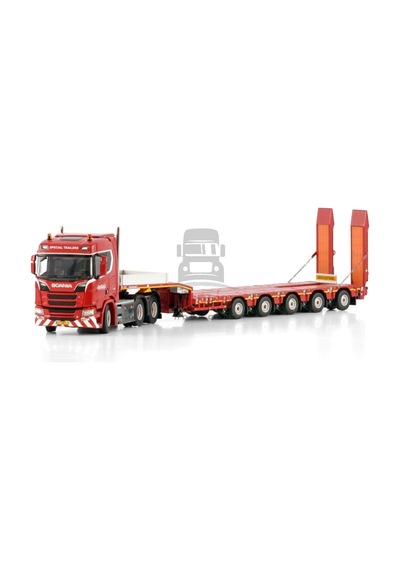 1/50 Nooteboom Red Line Scanıa R Normal Cr20n 6x4 Manoovr - 5 Axle