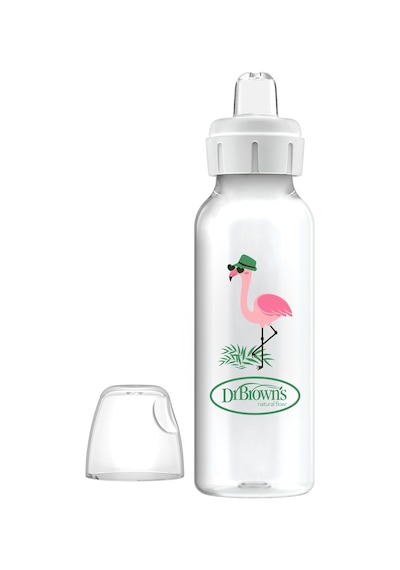 8 Oz/250 Ml Pp Dar Ağız + Sippy Biberon Bardak, Flamingo, Tekli Paket Çok Renkli
