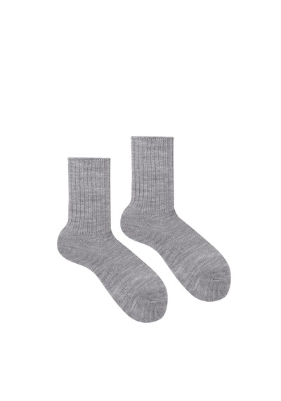 Ozzy Socks 3 Lü Kışlık Kadın Yünlü Uyku Çorabı Soft Touch Gri Renk Isı Tutucu Çorap Gri