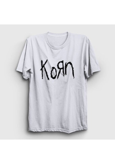 Presmono Unisex Logo Korn T-shirt Beyaz