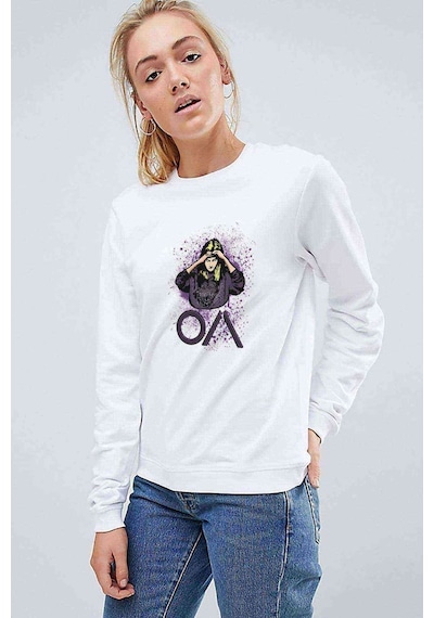 The Oa Girl Baskılı Beyaz Kadın Sweatshirt