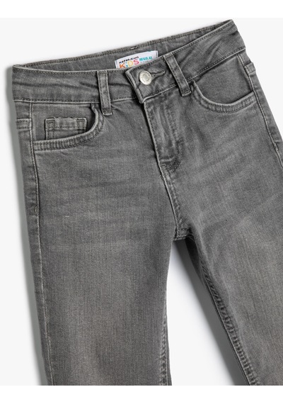Koton Rahat Bol Kesim Kot Pantolon- Regular Jean Gri 4skb40017td 4SKB40017TDGRY Gri