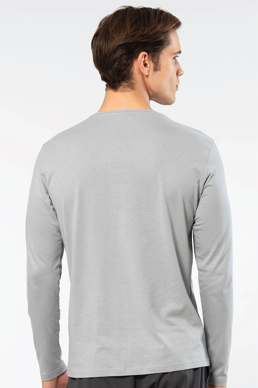Cacharel Erkek Modal Pamuk Bisiklet Yaka T-shirt 2242/gri Gri