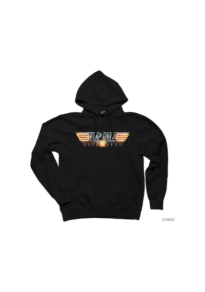 Top Gun Hard Lock Siyah Kapşonlu Sweatshirt Hoodie Siyah