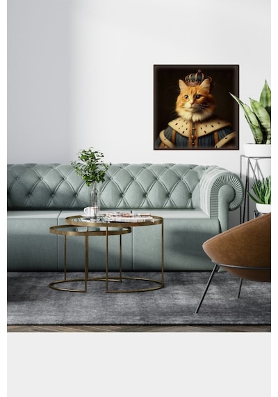 Kral Kedi Posteri, Kral Kedi Posteri, Yüksek Çözünürlüklü Akıllı Kağıt Poster, Yapay Zeka Tasarım