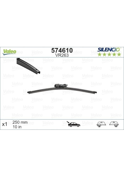 Silencio - 297 - Vr263 X1 250mm Arka Scırocco Silencio X-trm Flat Blade Muz Tipi - Edntrend - Silecek Binek