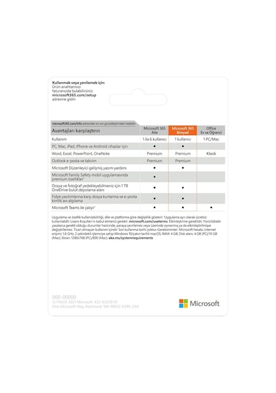 Microsoft Office 365 Qq2-00006 Bireysel Abonelik - 1 Yıl (443590945)