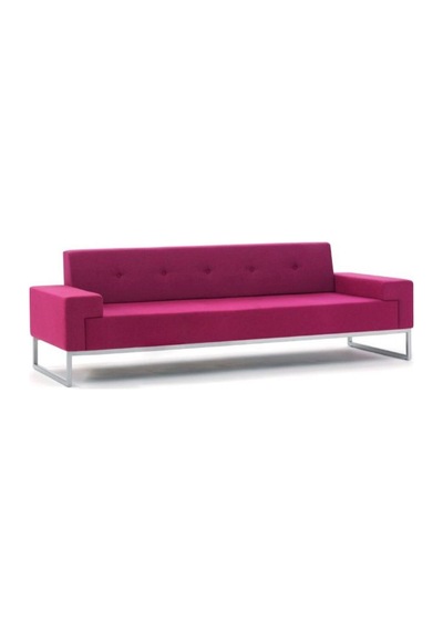 Pink Kumaş Üçlü Ofis Kanepesi Pembe