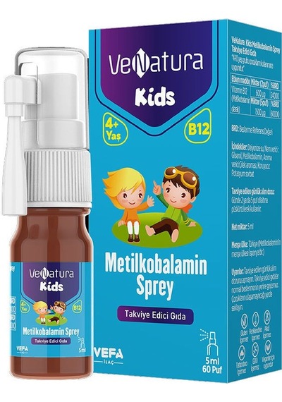 Venatura Kids Metilkobalamin Sprey Takviye Edici Gıda 5   ML