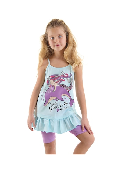 Denokids Best Friends Kız Çocuk Tunik Tayt Takım Çok Renkli