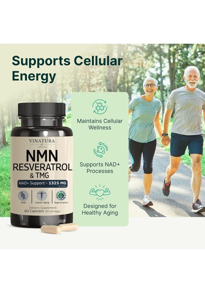 Vınatura Nmn 1325 Mg Nmn 1000mg With Resveratrol And Tmg Nad+ 60 Caps