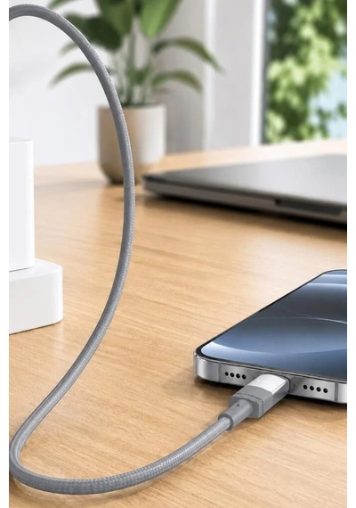Teknik Parça Aktarım Ucu Telefon Aksesuar Şarj Kablosu Type-c To Lightning Data Kablo U18 Gri