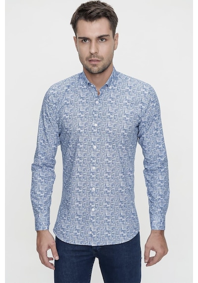 Efor G 1465 Slim Fit Lacivert Spor Gömlek Lacivert