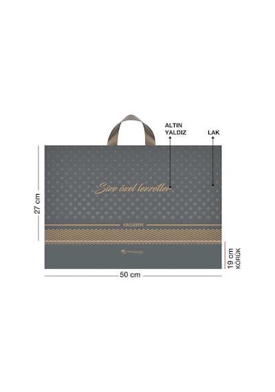 Tatlı Poşeti Kulplu 1000 Gr 50X27 Cm - 50 Adet N11.1132