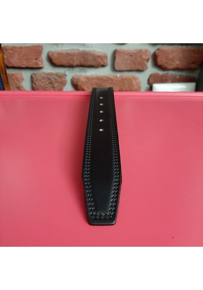 Real Leather Erkek Siyah Hakiki Deri Vejetal Dana Derisi Kemer Gvn-0052 - 4 CM Siyah