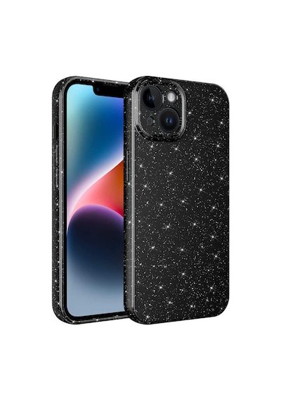 Apple Uyumlu iPhone 14 Kamera Korumalı Simli Lüks Hptk Koton Kılıf-siyah Siyah Siyah