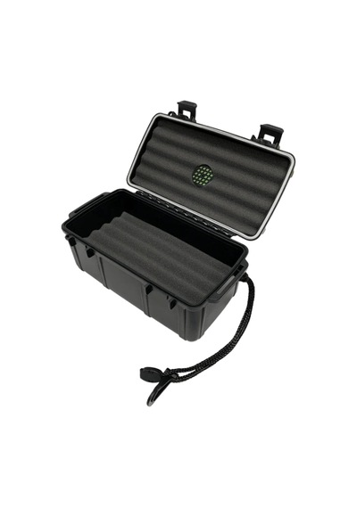 Cigar Caddy 15 Siyah Bayraklı Travel Humidor Puro Kutusu