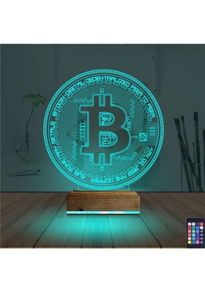 Luvivia Crypto Bitcoin Btc 3d Lamba - Masa Gece Lambası Şeffaf