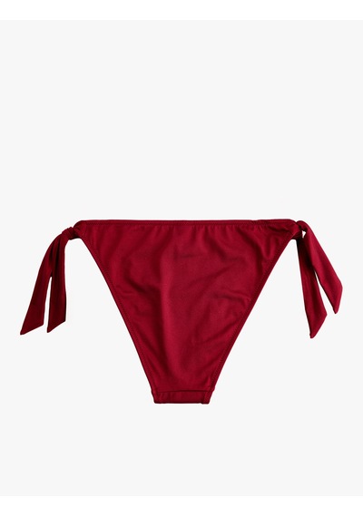 Koton Yanları Fiyonklu Bağlamalı Parlak Bikini Altı Bordo 6sak00010mm