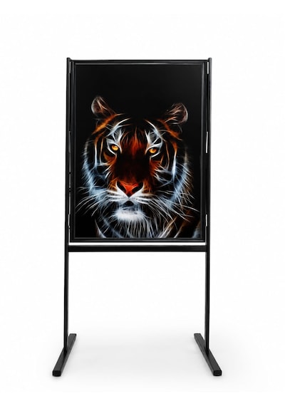 B2 50x70 Cm Siyah Yüksek Alüminyum Tek Taraflı Mobil Kaldırım Reklam Poster Pano