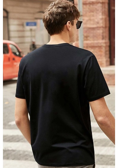 Flood Of Style Unisex Kanagawa Oki Nami Ura Baskılı T-shirt Siyah