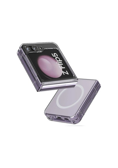 Newface Samsung Galaxy  Uyumlu  Z Flip 5 Kılıf Magneticsafe Şeffaf Silikon - Şeffaf
